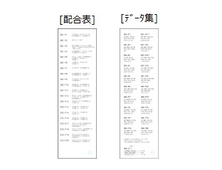 配合表とデータ集